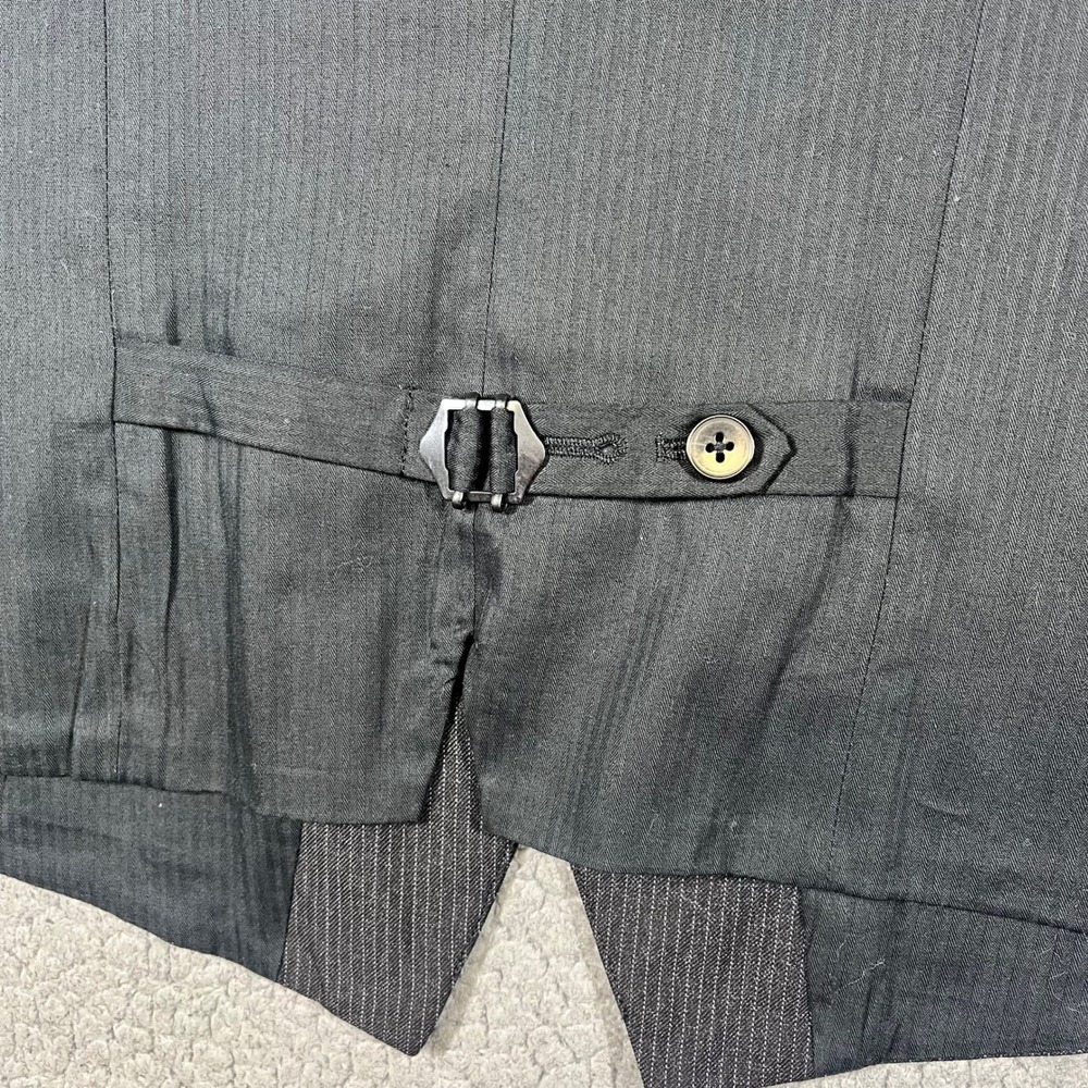 AllSaints Spitalfields Mens Gray Pinstripe Wool Blend Waistcoat Vest Size 40 - Picture 5 of 9